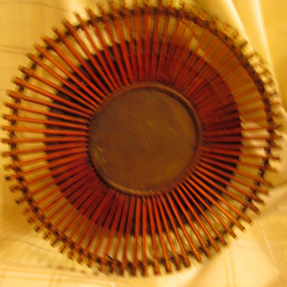 VINTAGE BAMBOO CANDLE HOLDER( GRAPES) FLOWERS) NICE BALLS ETC. - Picture 2 of 16